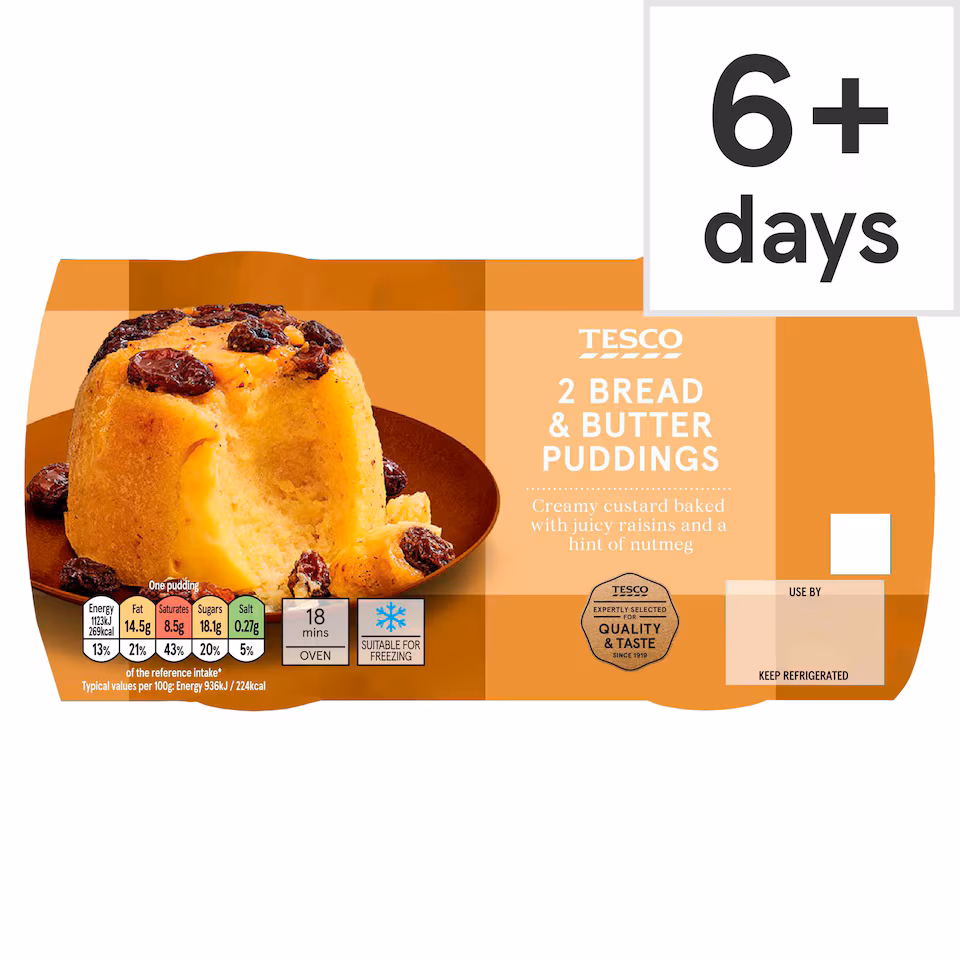 Tesco Bread & Butter Puddings 2 Pack 120g