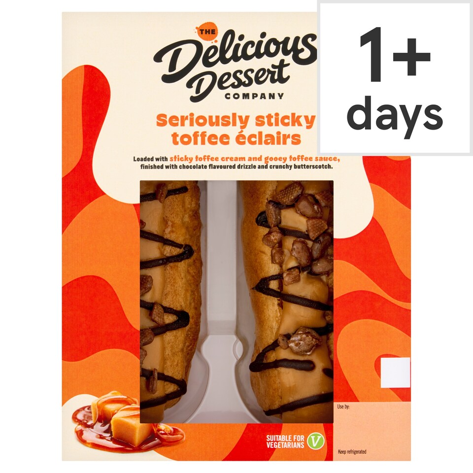 The Delicious Dessert Company Sticky Toffee Eclairs 2 Pack