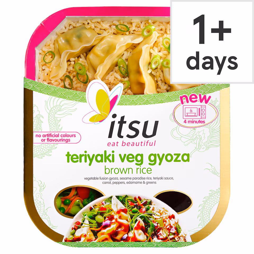 Itsu Teriyaki Veg Gyoza Brown Rice 395g