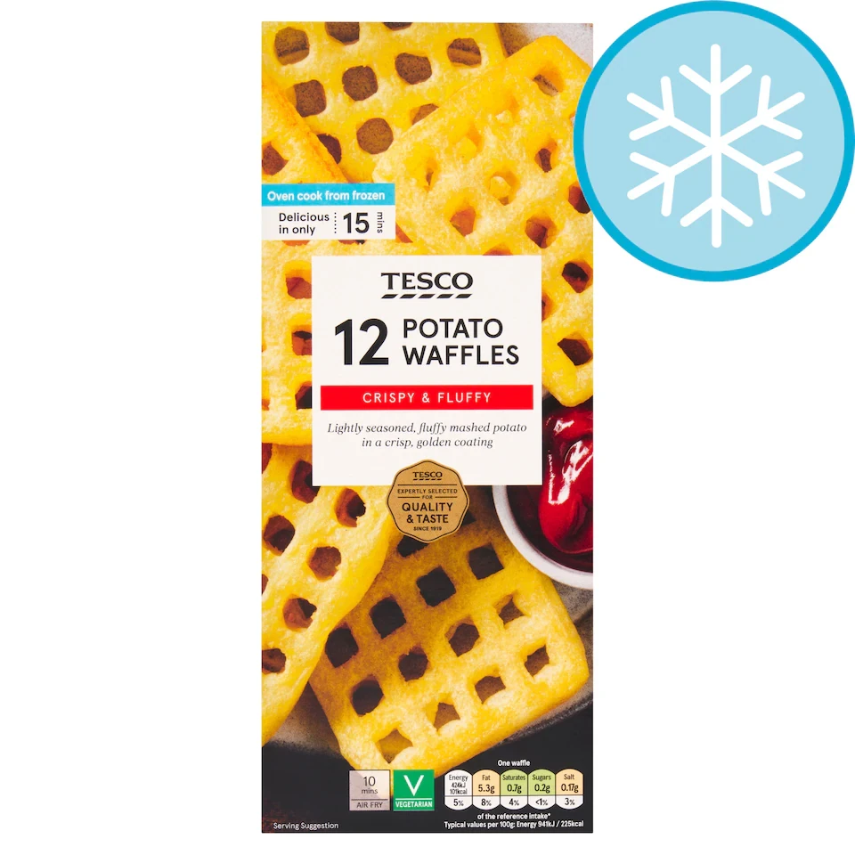 Tesco Potato Waffles 12 Pack 680g