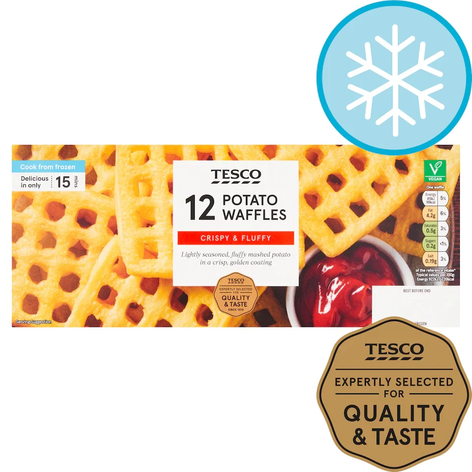 Tesco Potato Waffles 12 Pack 680g
