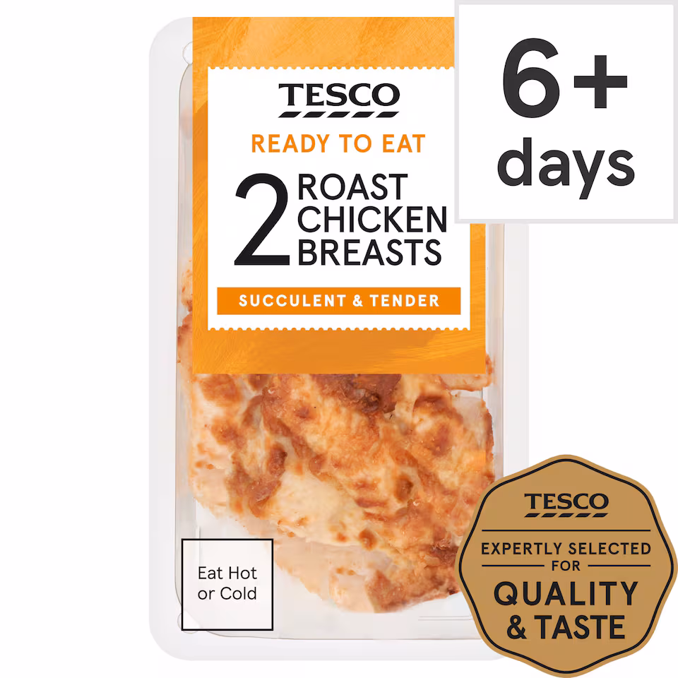 Tesco 2 Roast Cooked Chicken Breast Fillets 245 G