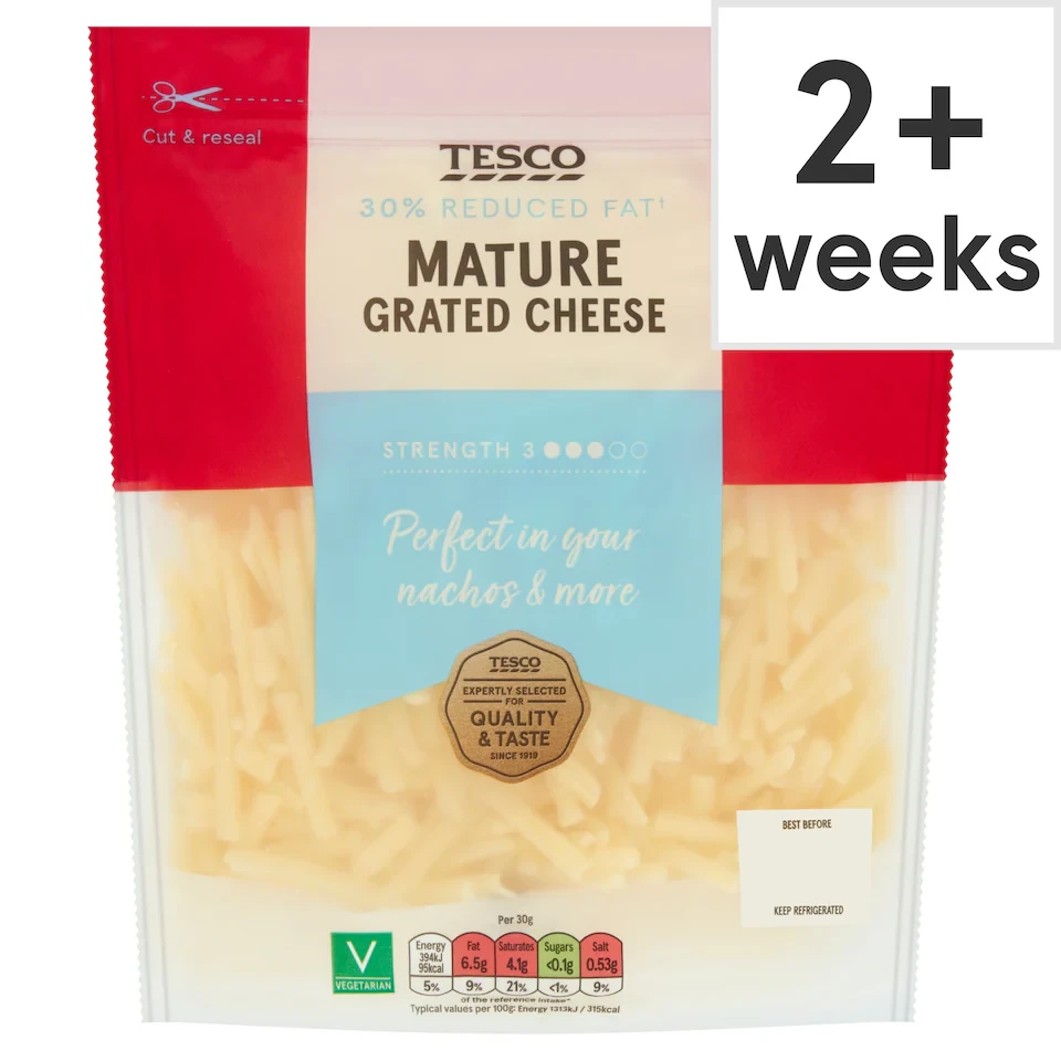 Tesco 30% Reduced Fat Grated Mature Cheese 250g