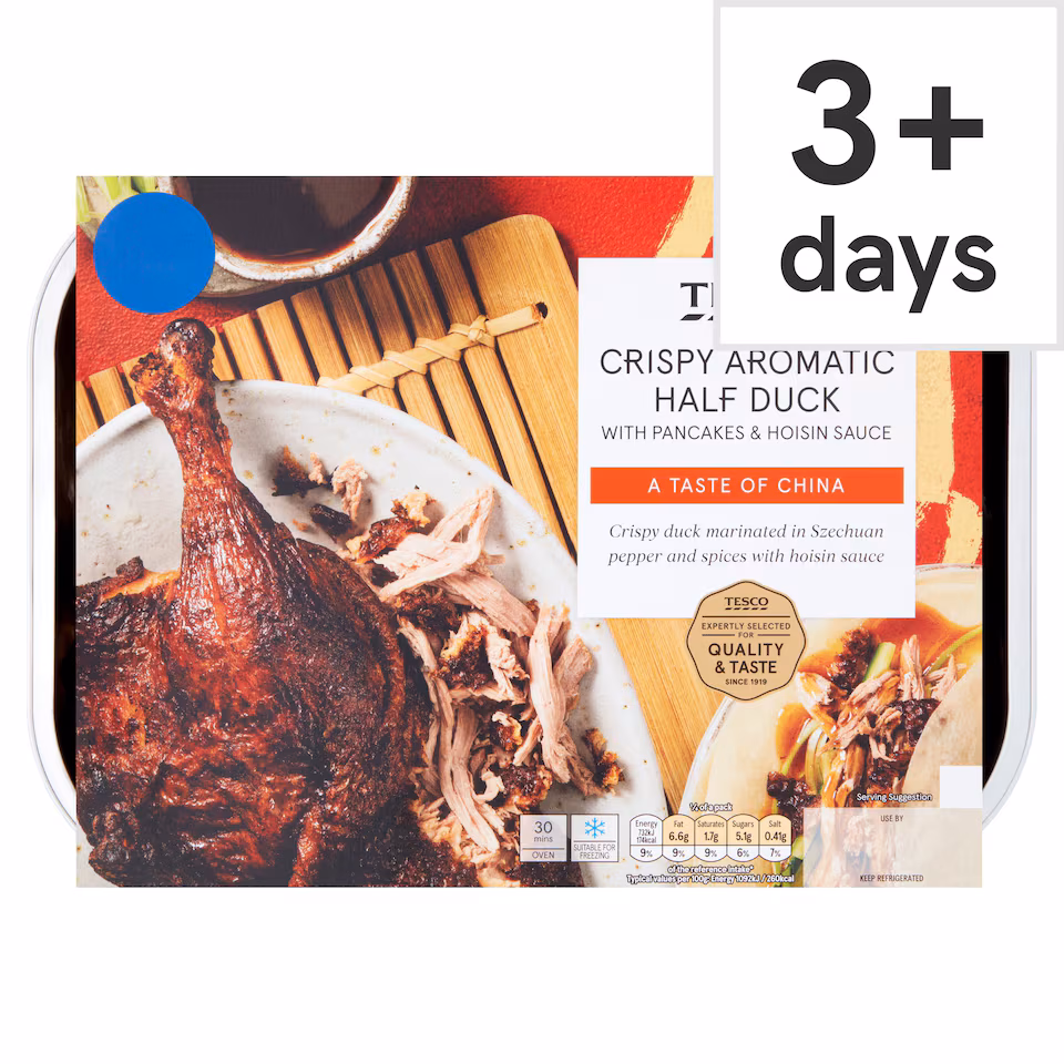 Tesco Crispy Aromatic Half Duck 510G
