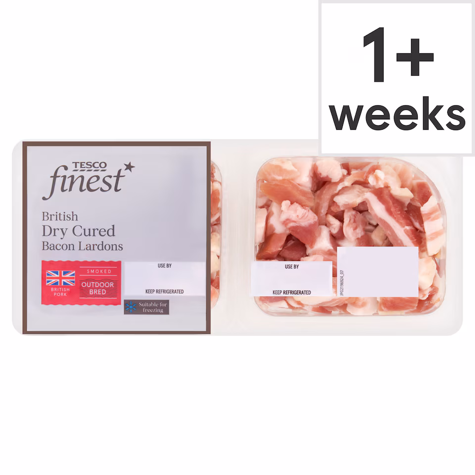 Tesco Finest Dry Cure Bacon Lardons 180G