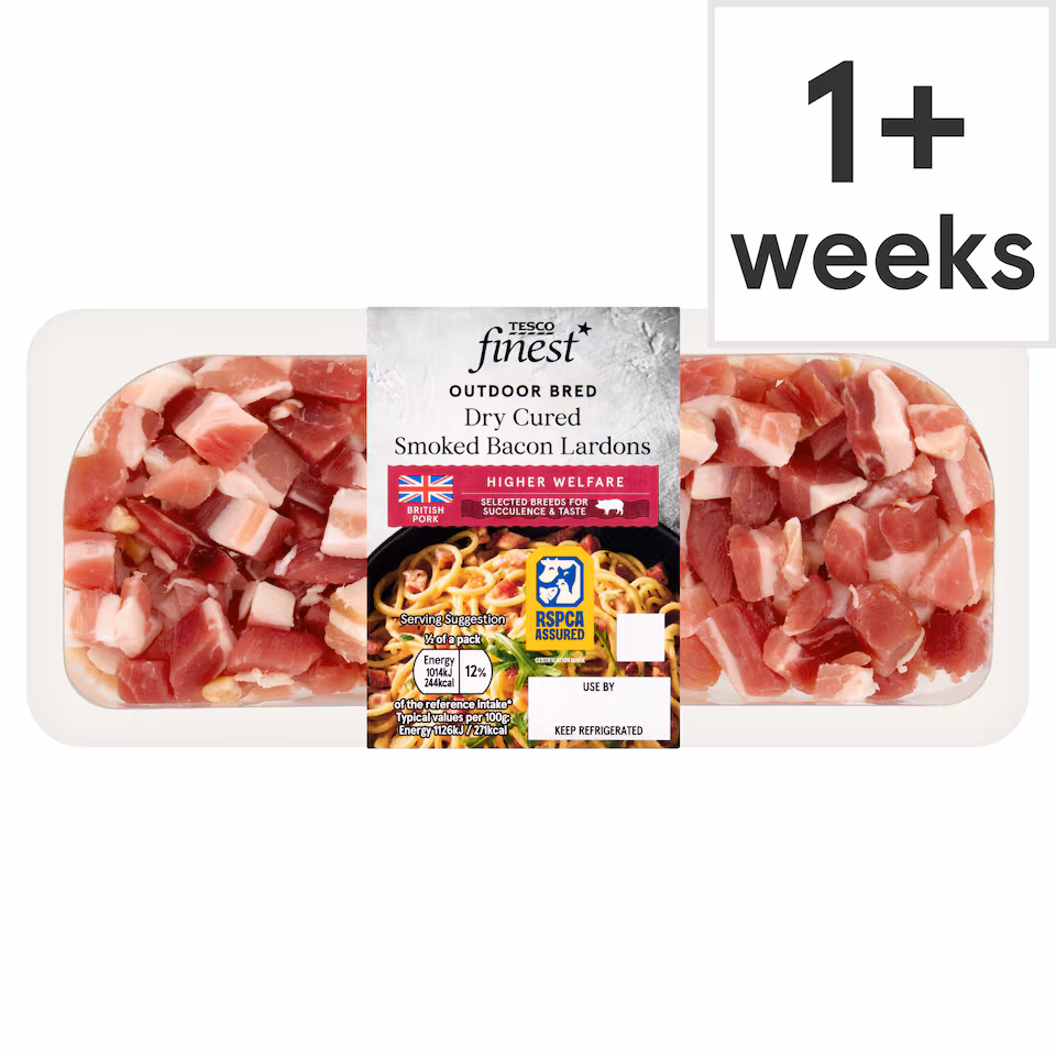 Tesco Finest Dry Cure Bacon Lardons 180G