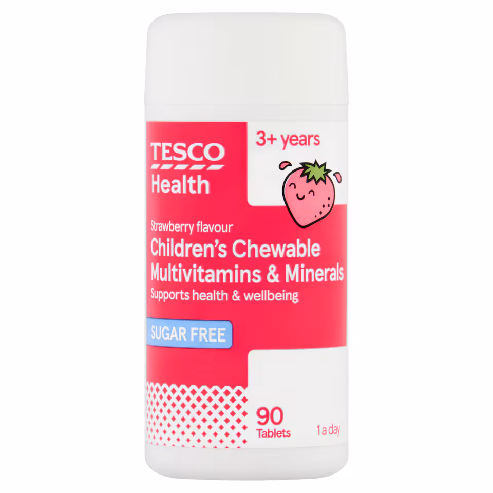 Tesco Health Children's Multivitamin & Mineral Berry Chewable Tablets 90s
