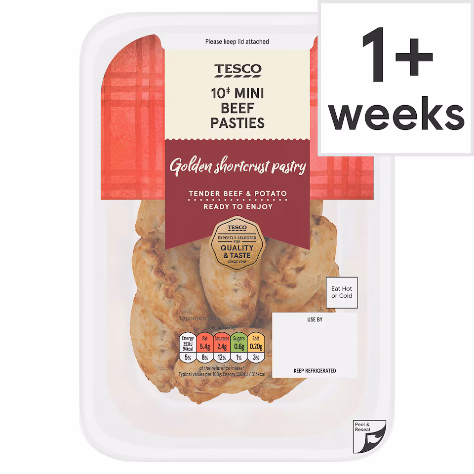 Tesco Mini Beef Pasties 10 Pack 300g