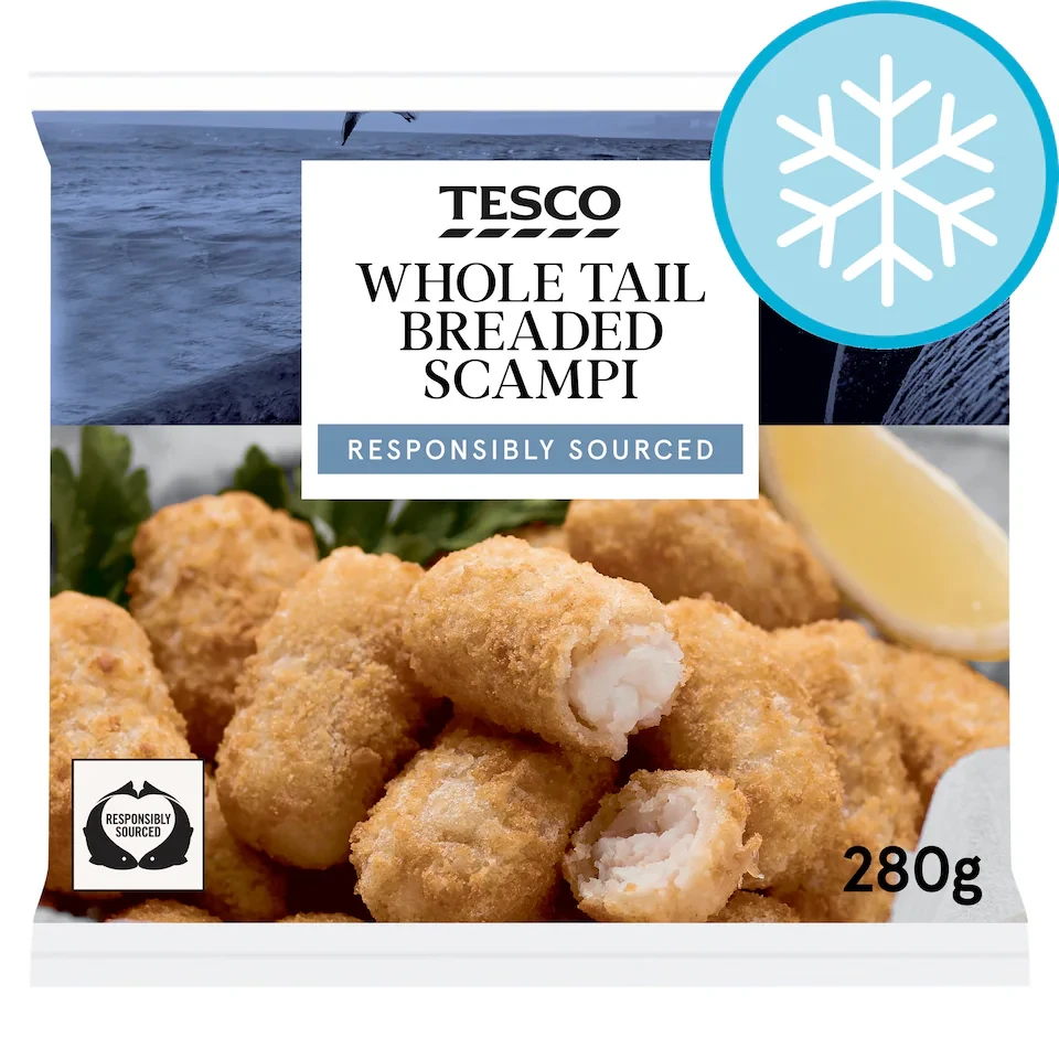 Tesco Wholetail Breaded Scampi 280G