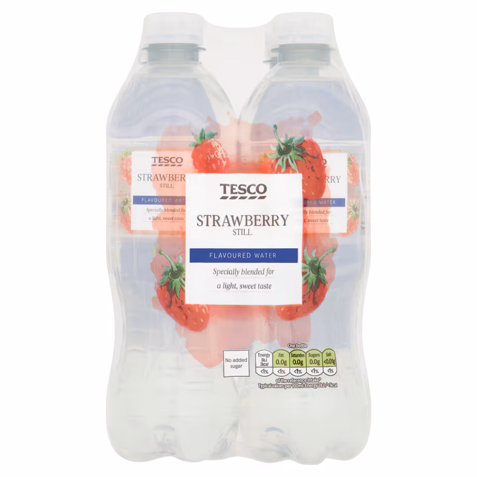 Tesco Strawberry Still Flavoured Water 4 x 500ml