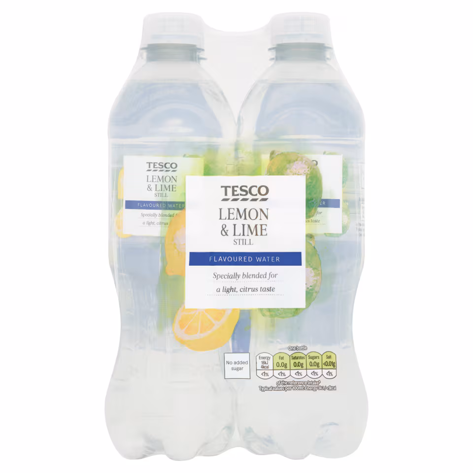 Tesco Lemon & Lime Still Flavoured Water 4 x 500ml