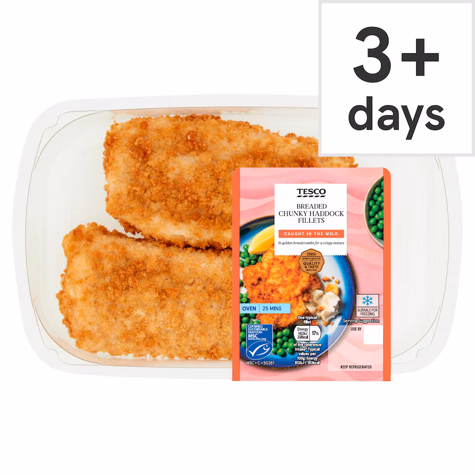 Tesco Breaded Chunky Haddock Fillets 350g