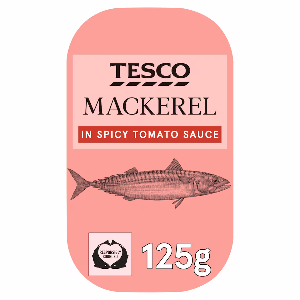 Tesco Skinless Boneless Scottish Mackerel Spicy Tomato Sauce 125G