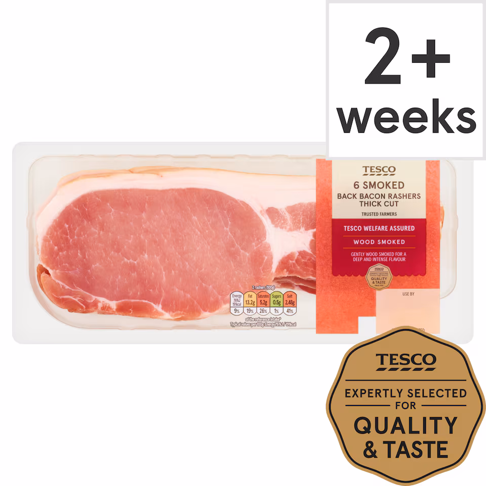 Tesco Smoked Thick Cut Back Bacon 300G