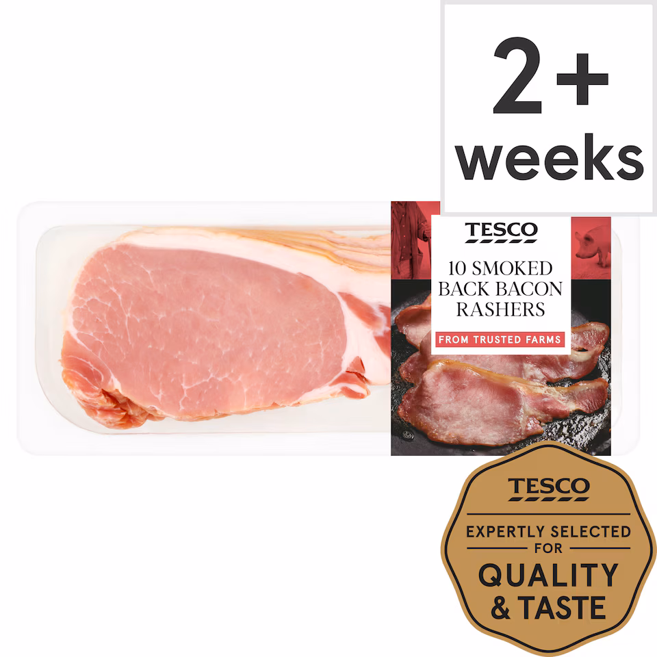 Tesco Smoked Back Bacon Rashers 300G