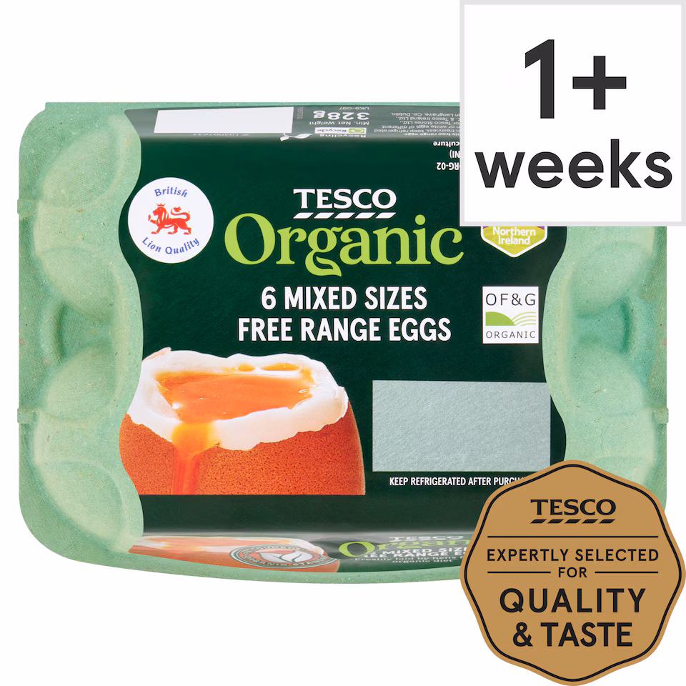 Tesco Mixed Sized Organic Eggs 6 Pack