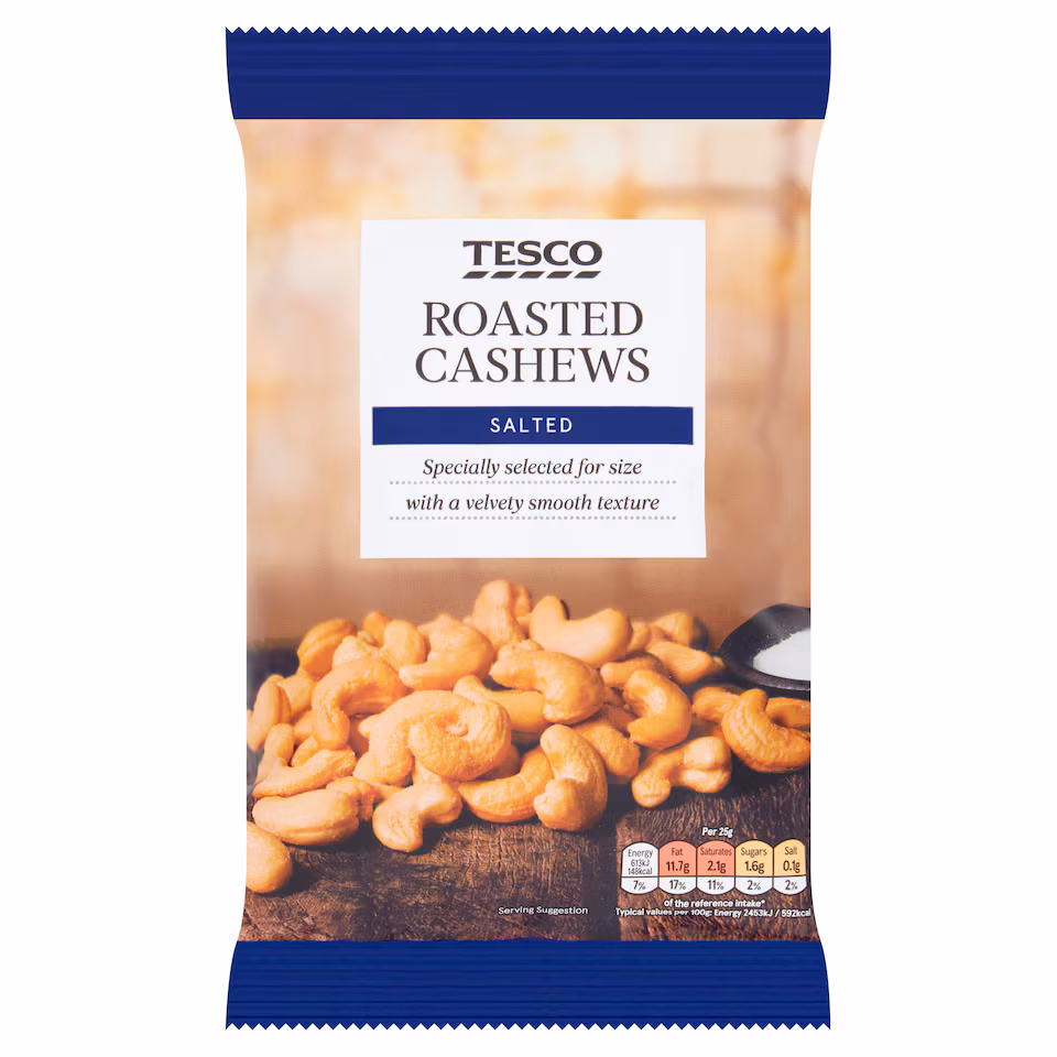 Tesco Roasted Salted Cashew Nuts 350