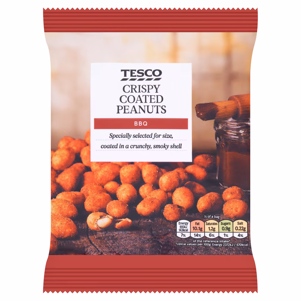 Tesco Bbq Flavoured Coated Peanuts 200G