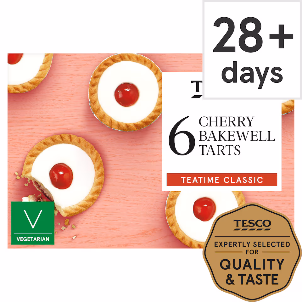 Tesco Cherry Bakewell Tarts - Almond, Plum, Raspberry 6 Pack