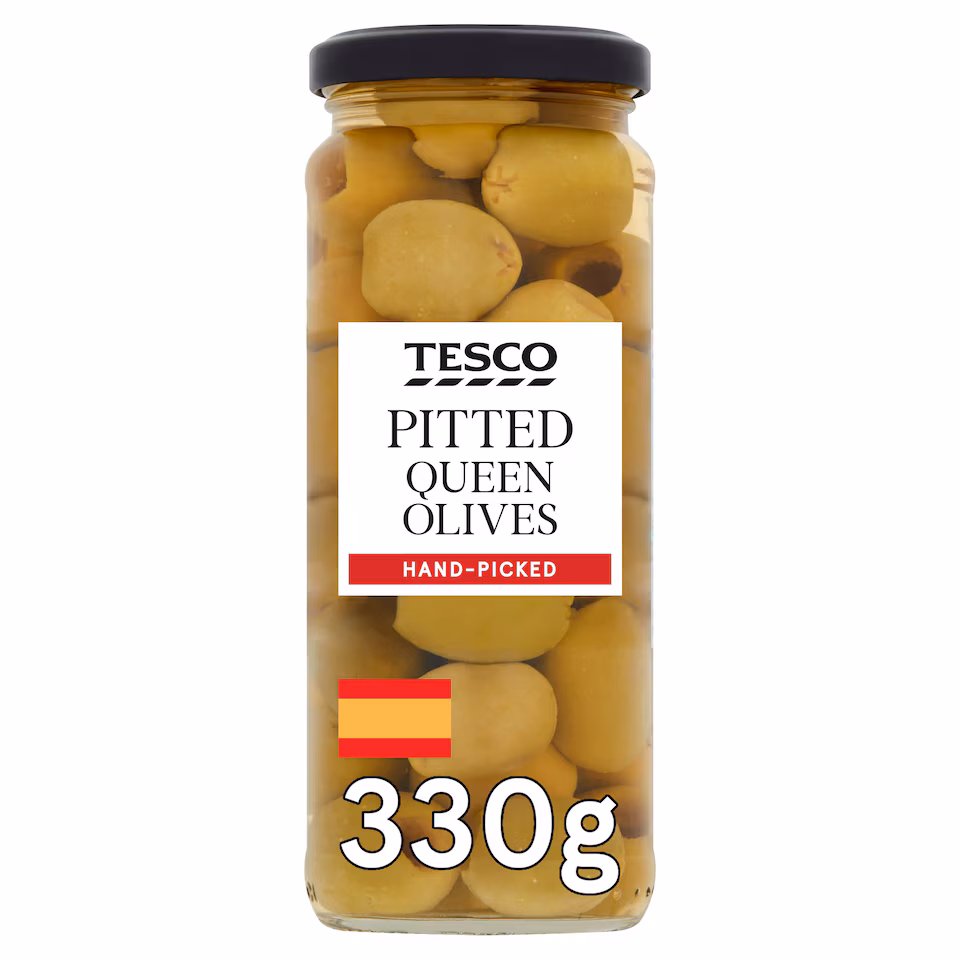 Tesco Pitted Queen Olives 340G