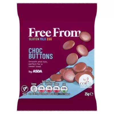 ASDA Free From Free From by  Choc Buttons 25g