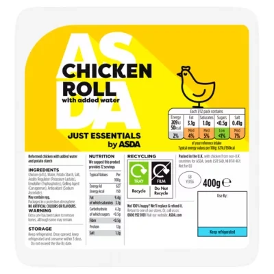 JUST ESSENTIALS by ASDA Just Essentials by  Chicken Roll with Added Water 400g