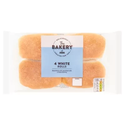 The BAKERY at ASDA The Bakery 4 White Rolls