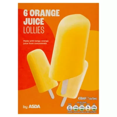 ASDA Orange Juice Lollies 6 x 73ml (438ml)