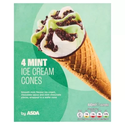 ASDA Mint Ice Cream Cones 440ml (4 x 110ml)