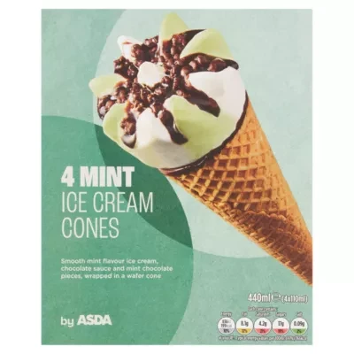 ASDA Mint Ice Cream Cones 4 x 110ml (440ml)