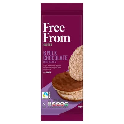 ASDA Free From Free From by  6 Milk Chocolate Rice Cakes 100g