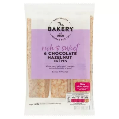 The BAKERY at ASDA The Bakery 6 Chocolate Hazelnut Crêpes 6 x 30g (180g)