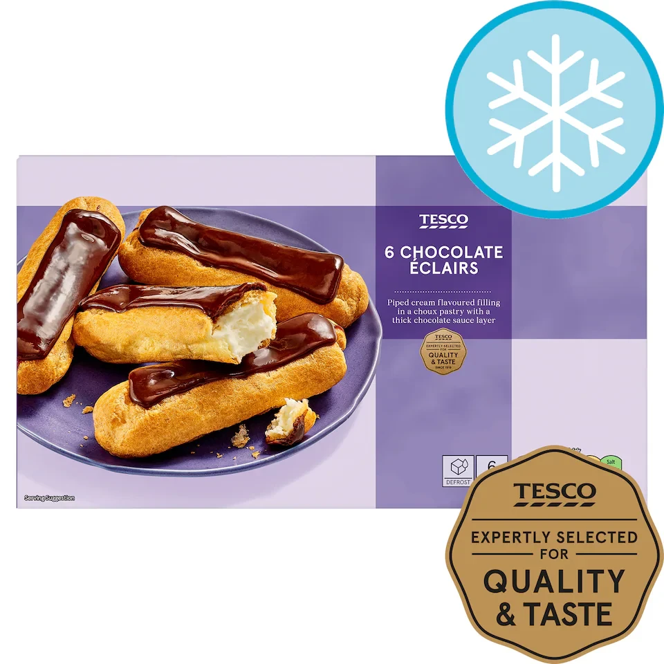 Tesco 6 Chocolate Eclairs 160G