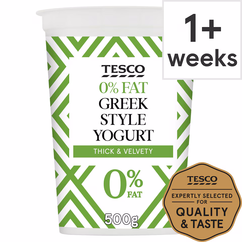 Tesco 0% Fat Greek Style Yogurt 500G