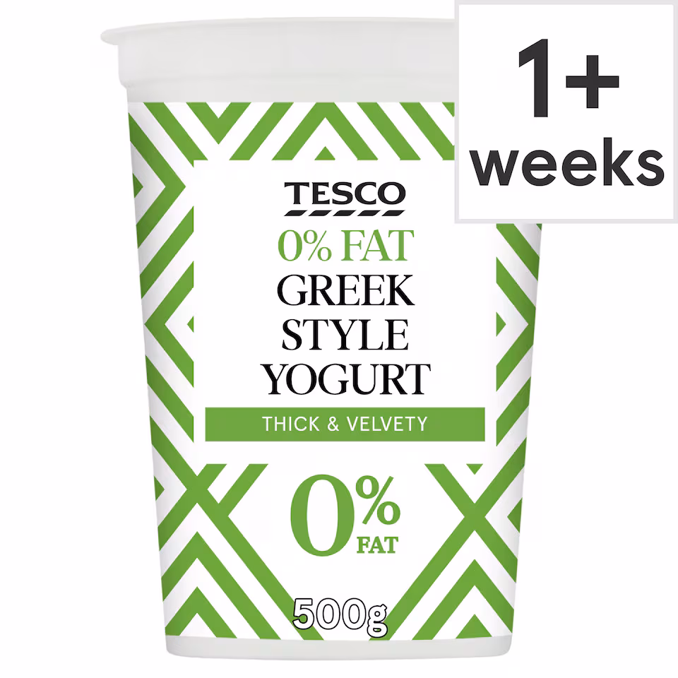 Tesco 0% Fat Greek Style Yogurt 500G