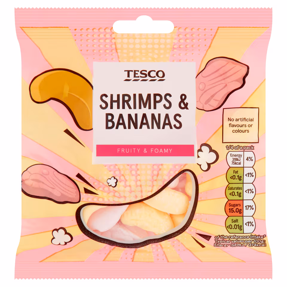 Tesco Shrimps And Bananas 80G