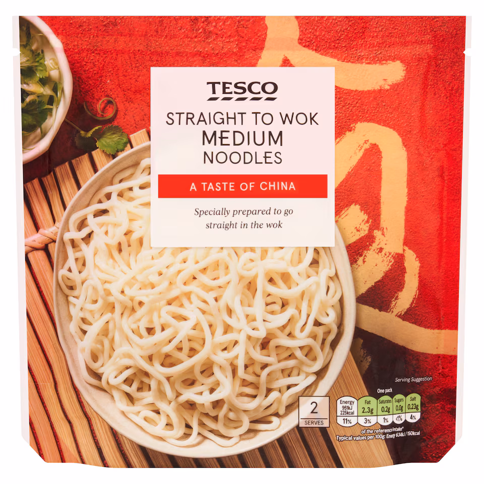 Tesco Straight To Wok Medium Noodles 300G