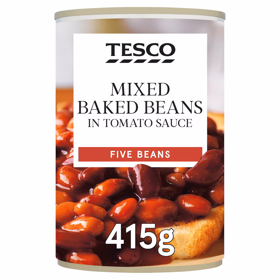 Tesco Mixed Baked Beans In Tomato Sauce 415G