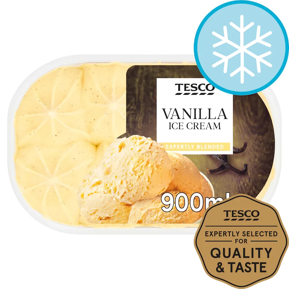 Tesco Vanilla Ice Cream 900Ml