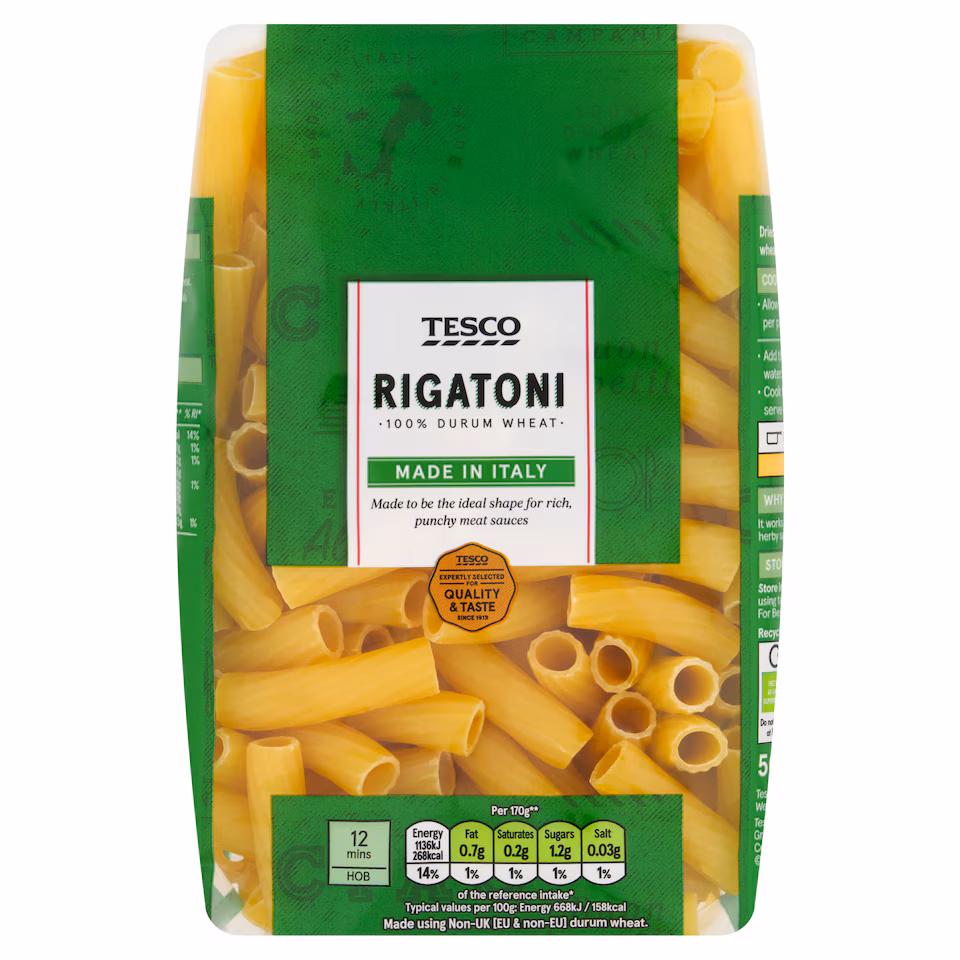 Tesco Rigatoni Pasta 500G