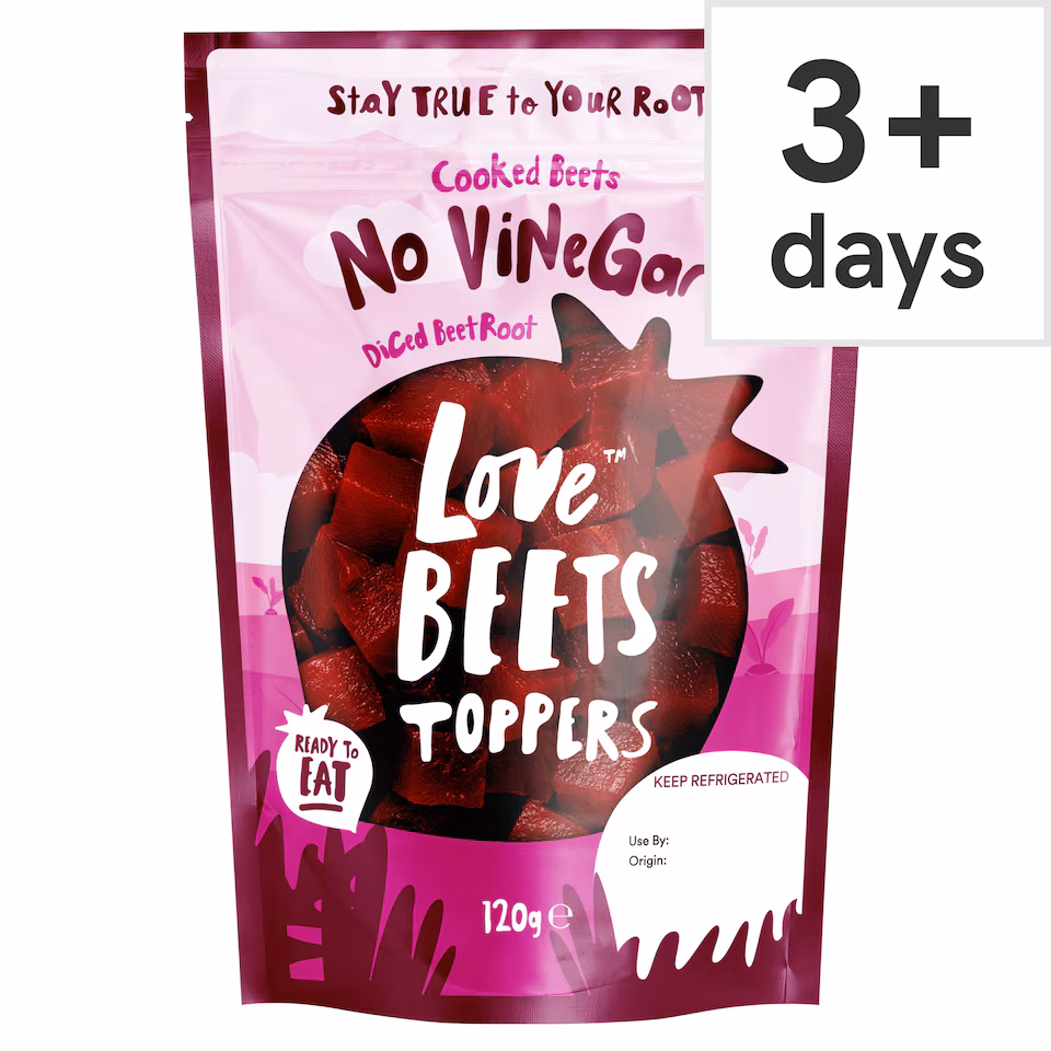 LOVE BEETS NO VINEGAR DICED BEETROOT TOPPERS 120G