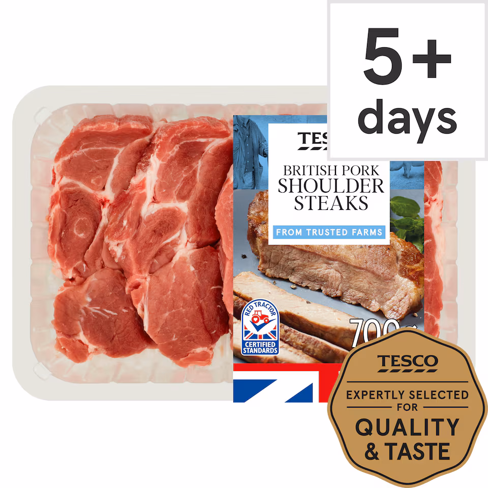 Tesco Pork Shoulder Steaks 700G