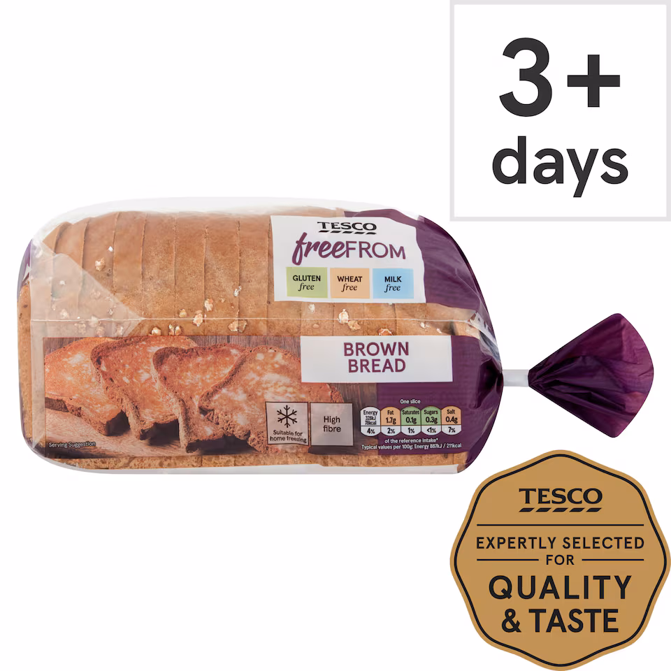 Tesco Free From Brown Sliced Bread 550g