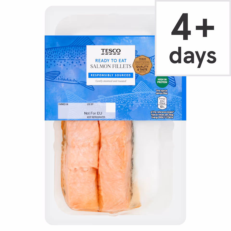Tesco Steamed Salmon Fillets 180G