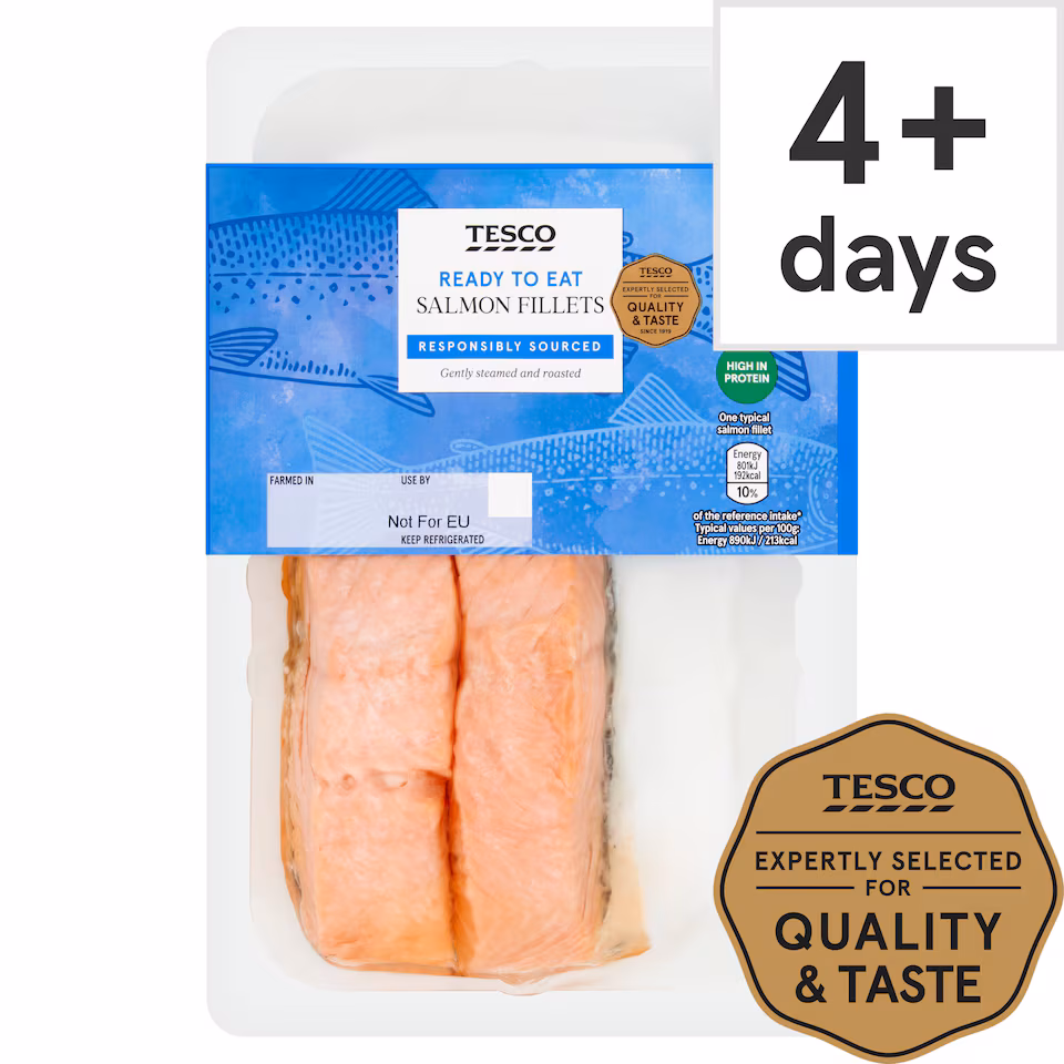 Tesco Steamed Salmon Fillets 180G