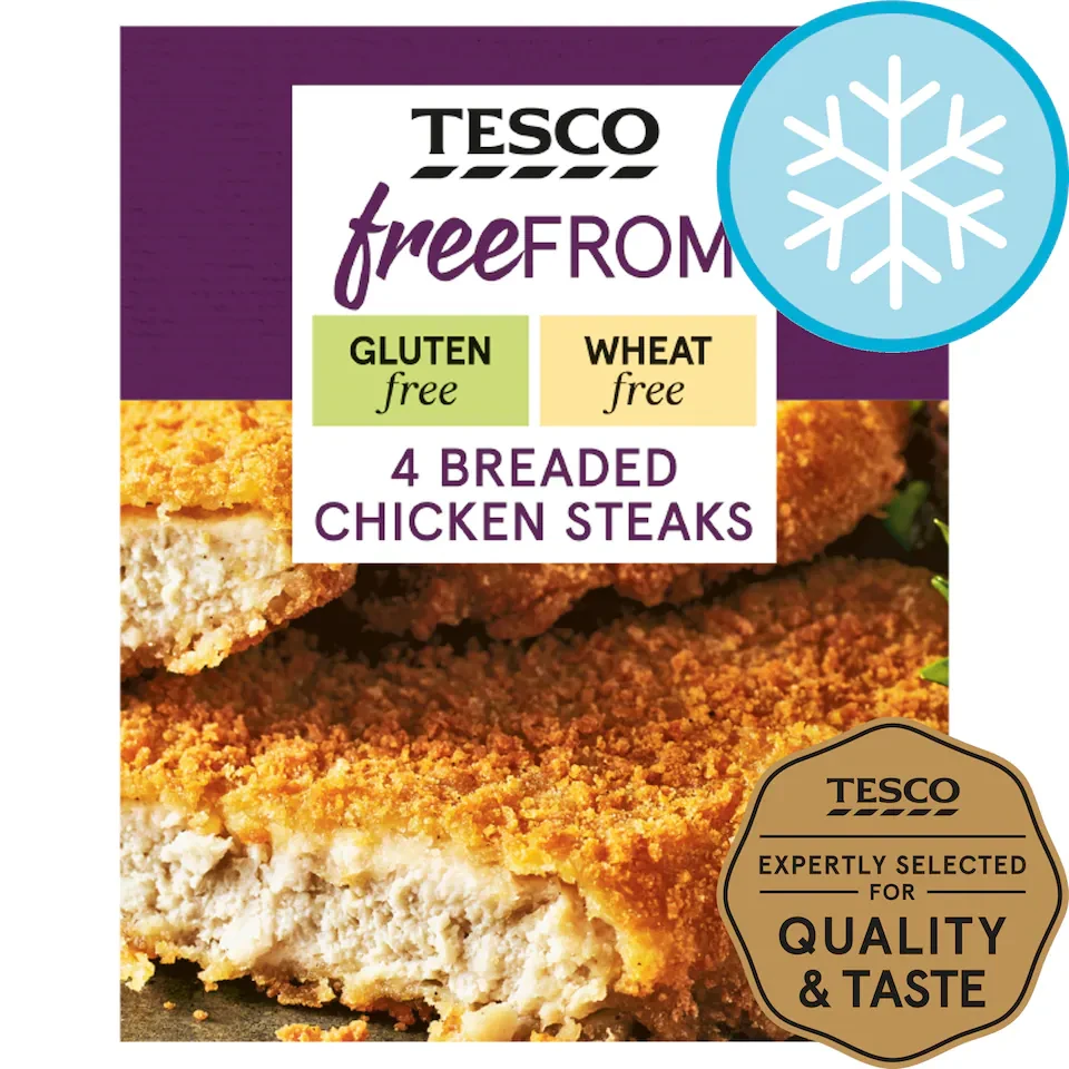 Tesco Free From Breaded Chicken Steaks 4 Pack 380g