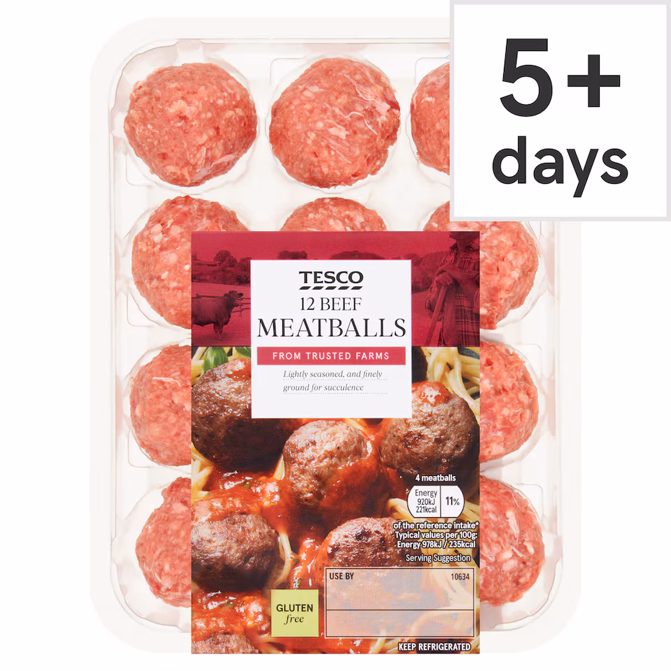 Tesco Beef Meatballs 12 Pack 336g