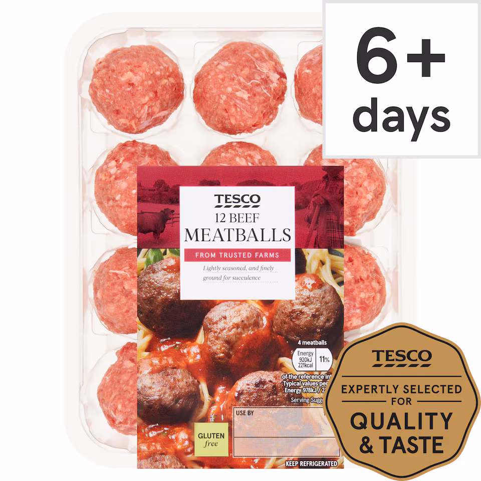 Tesco Beef Meatballs 12 Pack 336g