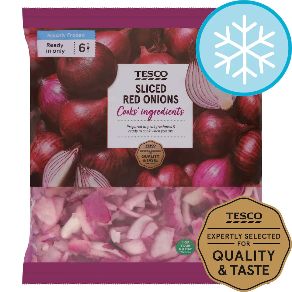 Tesco Frozen Sliced Red Onions 500G