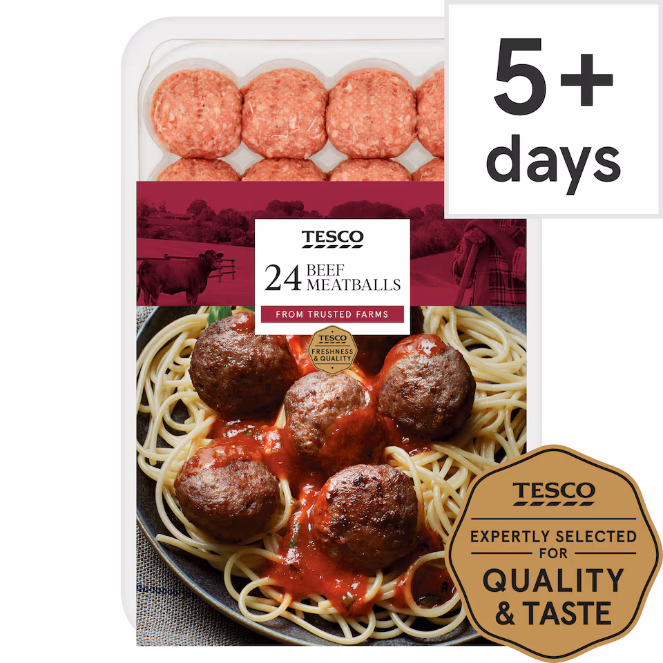 Tesco Beef Meatballs 24 Pack 672g